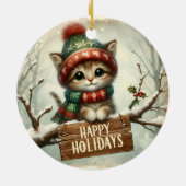 kerstversiering Kat Keramisch Ornament (Achterkant)