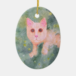 kerstversiering Kat Keramisch Ornament