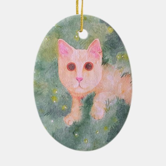 kerstversiering Kat Keramisch Ornament (Achterkant)