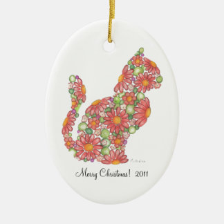 kerstversiering Kat Keramisch Ornament