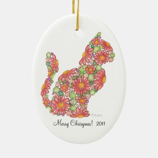 kerstversiering Kat Keramisch Ornament (Achterkant)