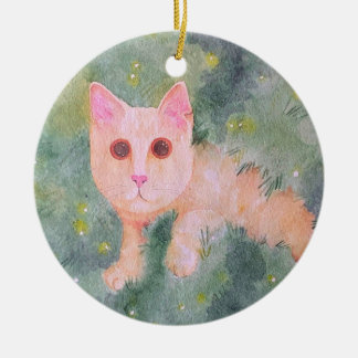 kerstversiering Kat Keramisch Ornament