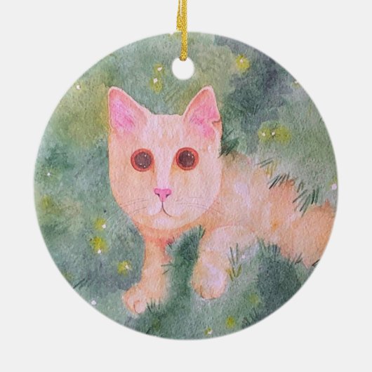 kerstversiering Kat Keramisch Ornament (Achterkant)