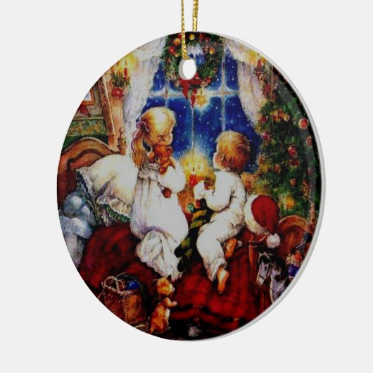 kerstversiering keramisch ornament (Links)