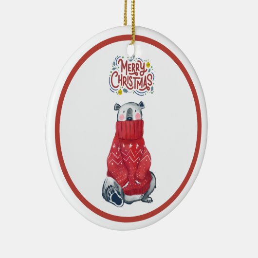 kerstversiering keramisch ornament (Rechts)