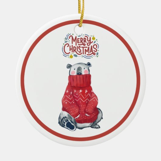 kerstversiering keramisch ornament (Voorkant)