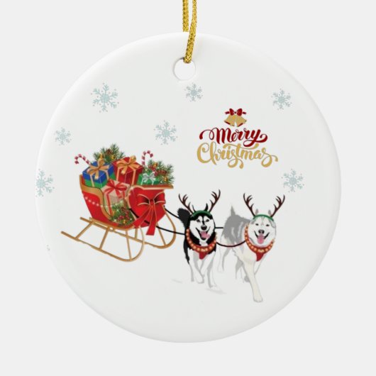 kerstversiering keramisch ornament (Voorkant)
