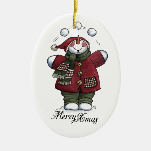 kerstversiering keramisch ornament (Voorkant)
