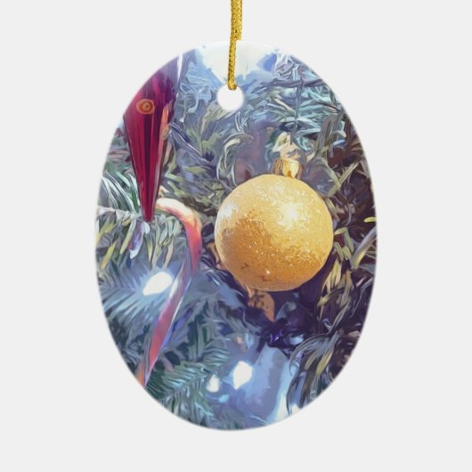 Kerstversiering Keramisch Ornament (Voorkant)