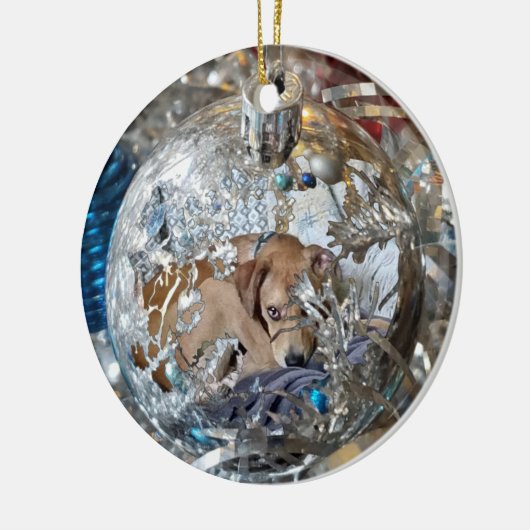 kerstversiering keramisch ornament (Links)