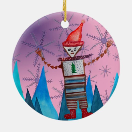Kerstversiering Keramisch Ornament (Achterkant)