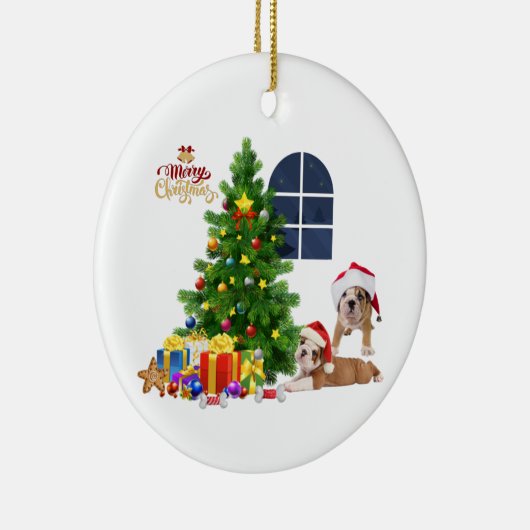 kerstversiering keramisch ornament (Rechts)