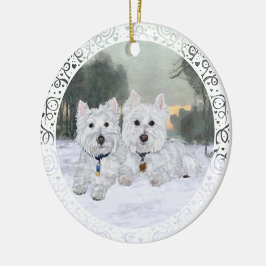 kerstversiering keramisch ornament (Links)