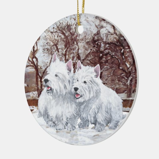 kerstversiering keramisch ornament (Links)