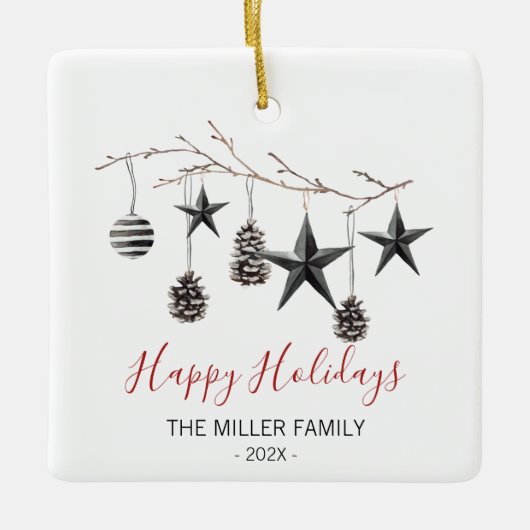 kerstversiering keramisch ornament (Voorkant)