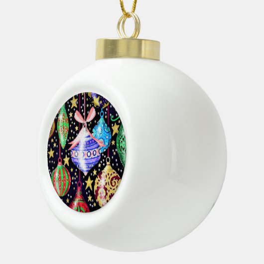 kerstversiering keramische bal ornament (Rechts)