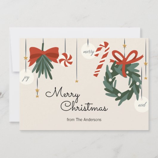 kerstversiering kerst feestdagenkaart (Voorkant)