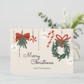 kerstversiering kerst feestdagenkaart (Staand voorkant)