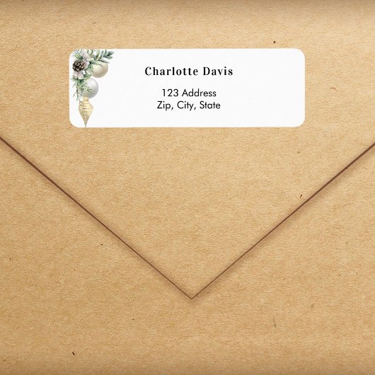 Kerstversiering kerstballen retouradres etiket