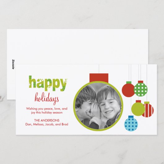 Kerstversiering Kerstfoto Kaart (Voorkant / Achterkant)