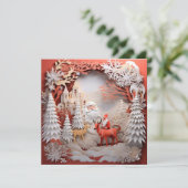 Kerstversiering kerstkaart (Staand voorkant)