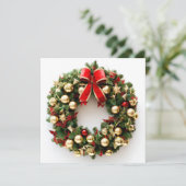 Kerstversiering kerstkrans kerstkaart (Staand voorkant)