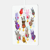 kerstversiering kleurrijke deers met cellen metalen ornament (Voorkant links)