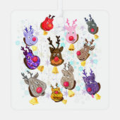 kerstversiering kleurrijke deers met cellen metalen ornament (Achterkant)