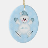 kerstversiering laat het sneeuwsneeuwman keramisch ornament (Rechts)