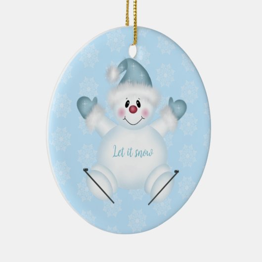 kerstversiering laat het sneeuwsneeuwman keramisch ornament (Rechts)