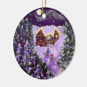 Kerstversiering - Lantern Ski Keramisch Ornament (Links)