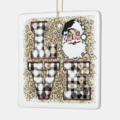 Kerstversiering! Leopard Santa Claus Love Keramisch Ornament (Links)