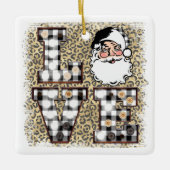 Kerstversiering!  Leopard Santa Claus Love  Keramisch Ornament (Voorkant)
