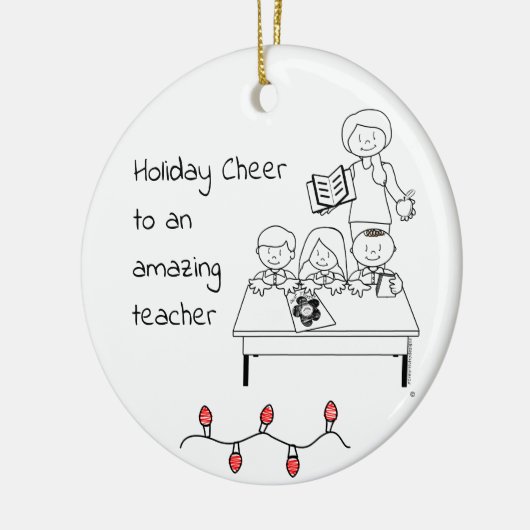 Kerstversiering leraar - Aanpassen Keramisch Ornament (Links)