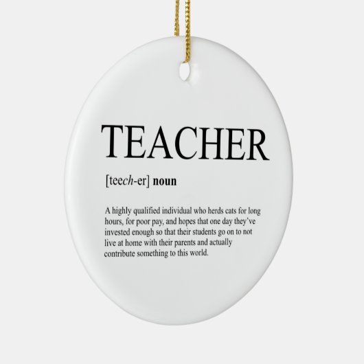 kerstversiering leraar keramisch ornament (Rechts)