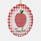 Kerstversiering leraar - Red Gignham Apple Keramisch Ornament (Rechts)