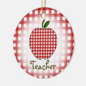 Kerstversiering leraar - Red Gignham Apple Keramisch Ornament (Links)