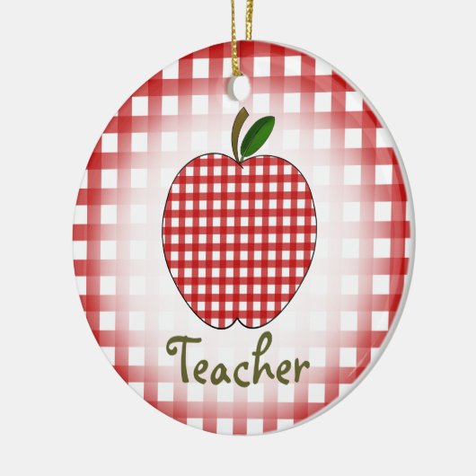 Kerstversiering leraar - Red Gignham Apple Keramisch Ornament (Links)