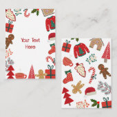 Kerstversiering leuk  notitiekaartje (Voorkant / Achterkant)