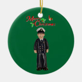 Kerstversiering marinehoofd keramisch ornament (Voorkant)