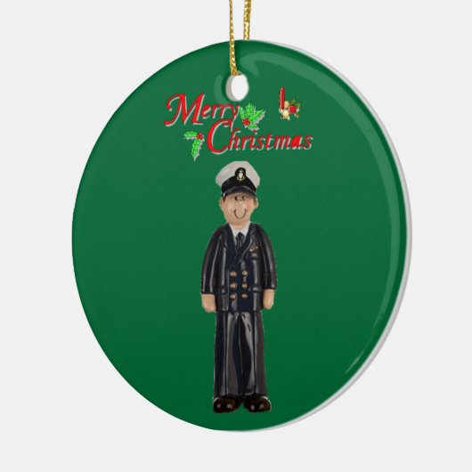 Kerstversiering marinehoofd keramisch ornament (Links)
