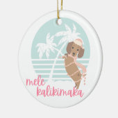 Kerstversiering Mele Kalikimaka Wiener Dog Keramisch Ornament (Links)