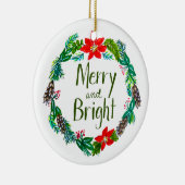 Kerstversiering Merry and Bright Keramisch Ornament (Rechts)