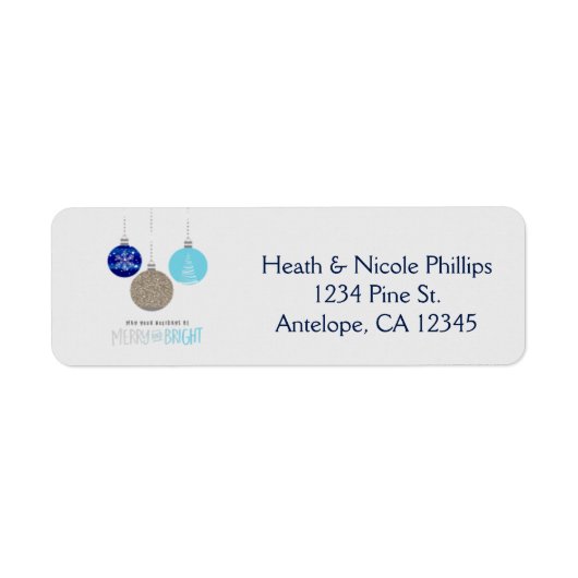 Kerstversiering Merry & Bright Adreslabels voor de Etiket (Voorkant)