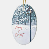Kerstversiering Merry & Bright Keramisch Ornament (Links)