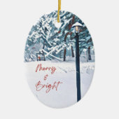 Kerstversiering Merry & Bright Keramisch Ornament (Voorkant)