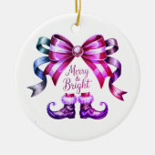 Kerstversiering Merry & Bright Keramisch Ornament (Voorkant)