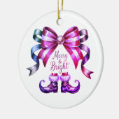 Kerstversiering Merry & Bright Keramisch Ornament (Links)