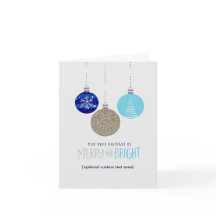 Kerstversiering Merry & Bright Kerstkaart