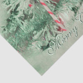 Kerstversiering Merry Christmas Groen Roze Kerstbo Tissuepapier (Detail)